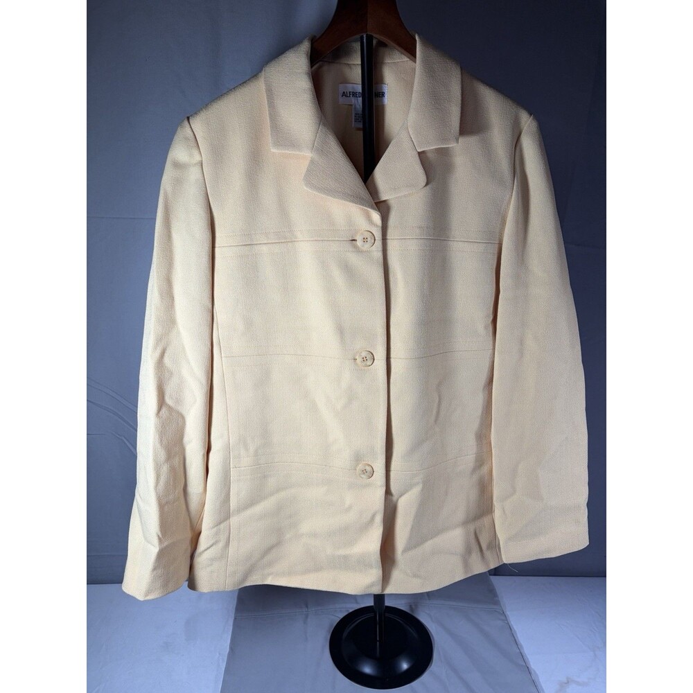 Alfred Dunner Banana Yellow Size 12 Ladies Blazer/Jacket EUC